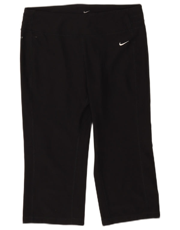 Nike Womens Dri Fit Capri Tracksuit Trousers UK 14 Medium  Black Polyester