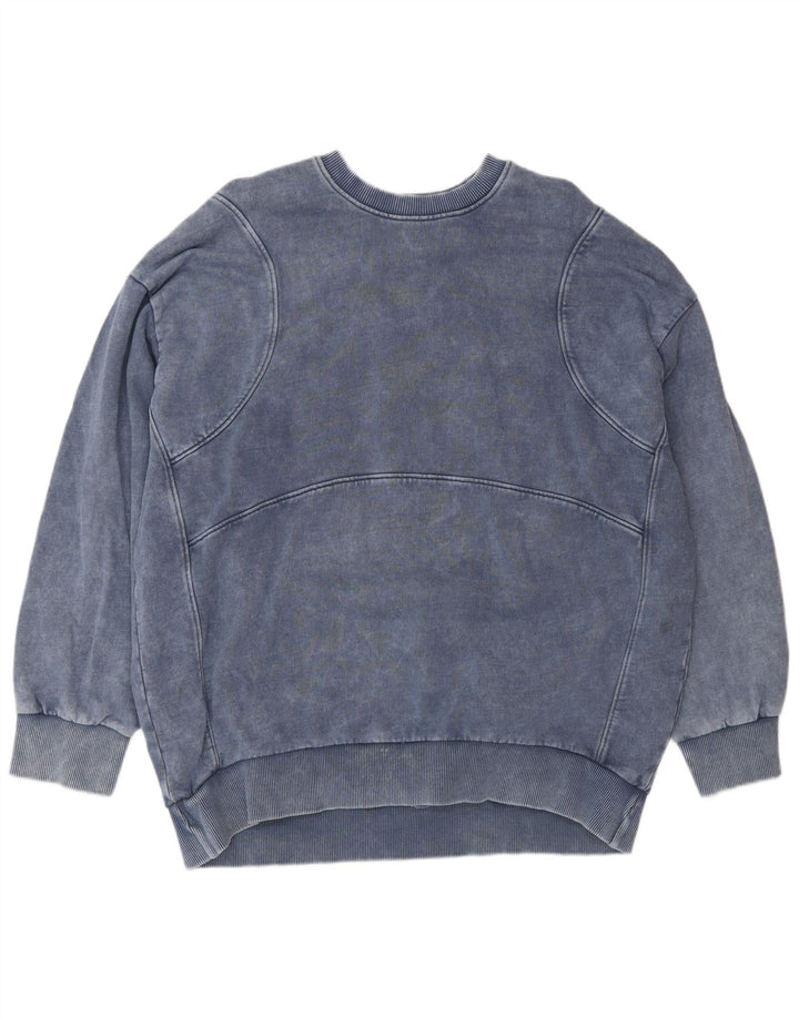Zara Womens Oversized Sweatshirt Jumper UK 16 Large Navy Blue Cotton