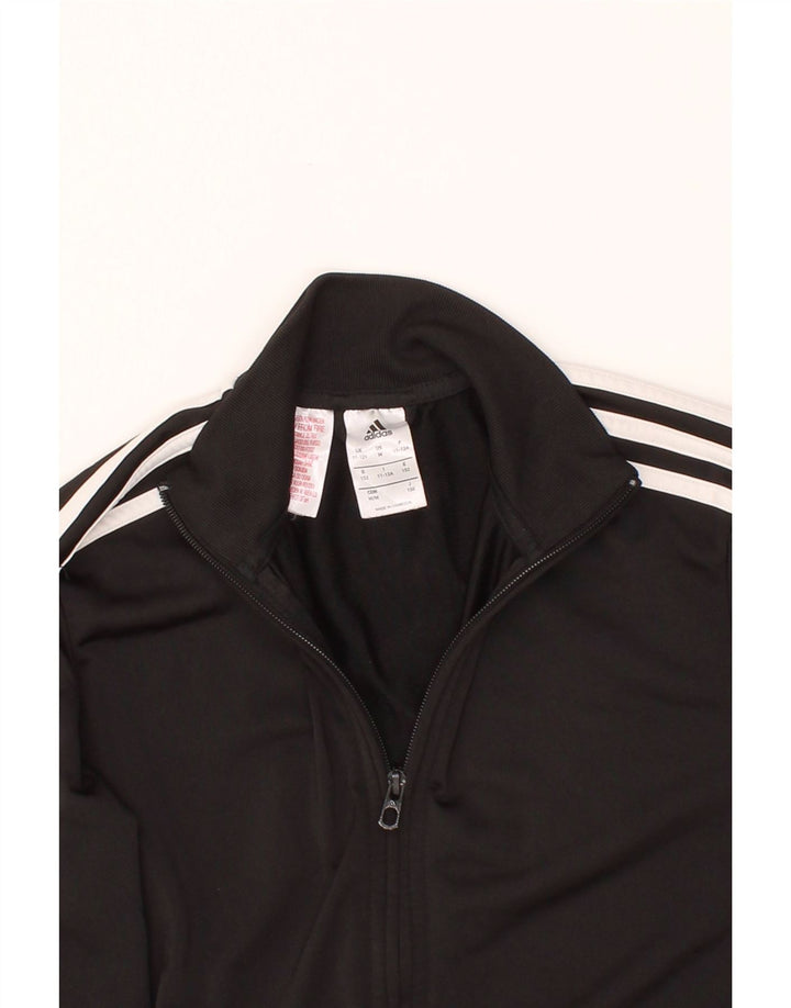 ADIDAS Boys Tracksuit Top Jacket 11-12 Years Black Polyester Vintage Adidas and Second-Hand Adidas from Messina Hembry 