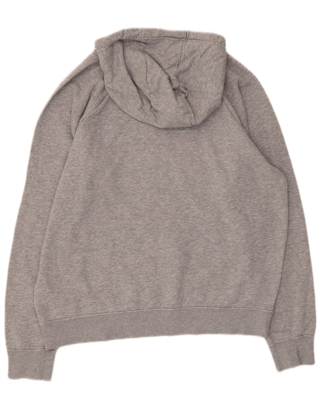 Nike Womens Graphic Hoodie Jumper UK 14 Medium Grey Cotton