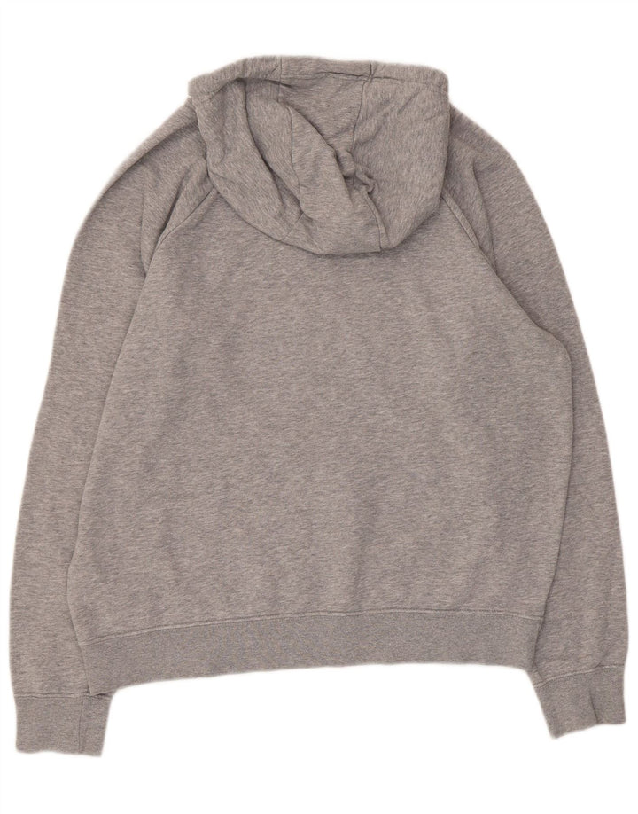 Nike Womens Graphic Hoodie Jumper UK 14 Medium Grey Cotton