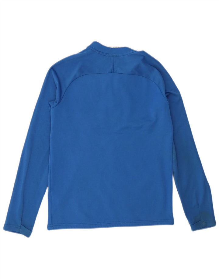 Nike Boys Graphic Top Long Sleeve 10-11 Years Medium Blue Colourblock