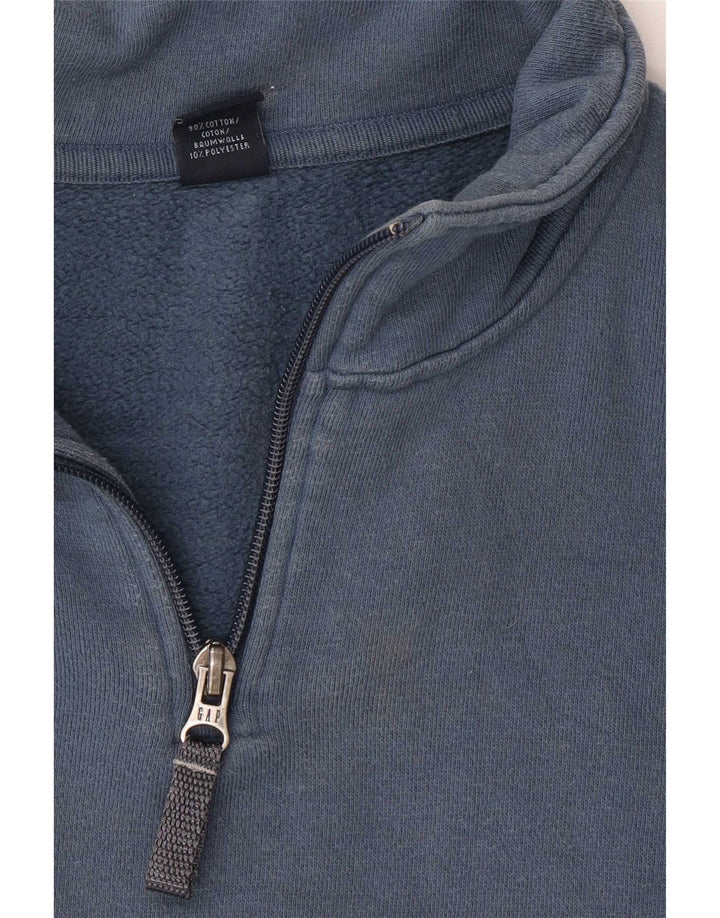 Gap Mens Zip Neck Sweatshirt Jumper Small Blue