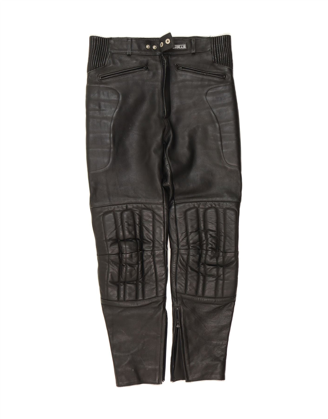 ASHMAN Mens Biker Trousers W34 L30 Black Leather Vintage Ashman and Second-Hand Ashman from Messina Hembry 