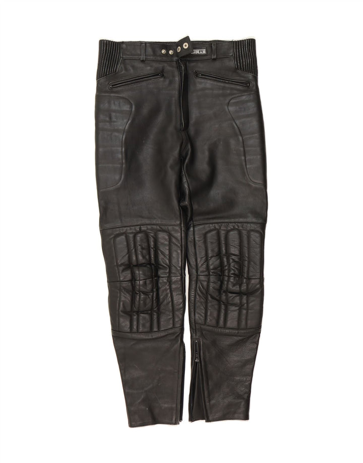 ASHMAN Mens Biker Trousers W34 L30 Black Leather Vintage Ashman and Second-Hand Ashman from Messina Hembry 