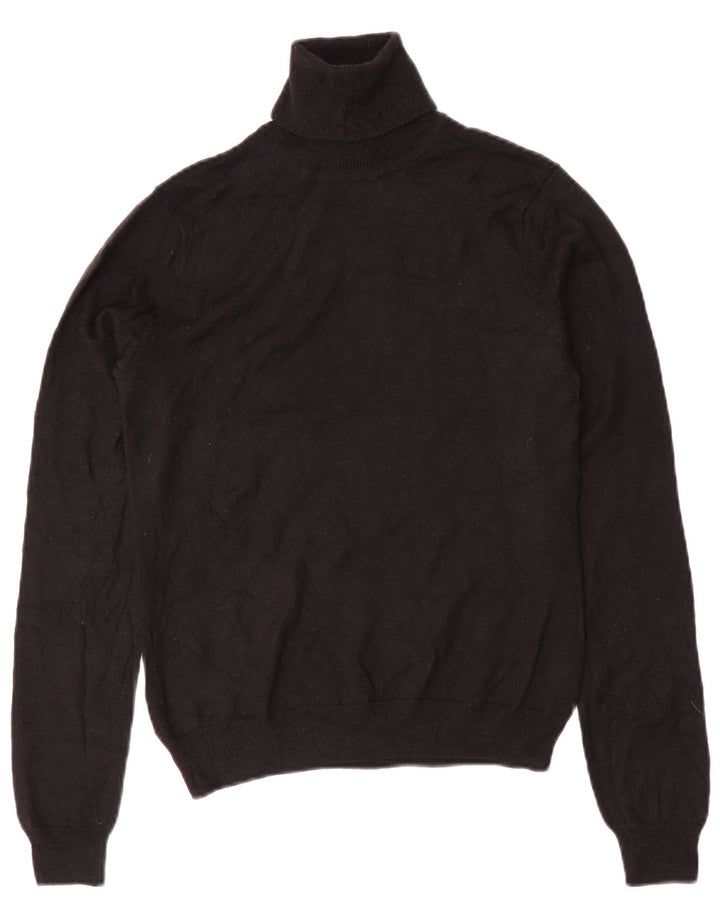 BROOKS BROTHERS Womens Roll Neck Jumper Sweater UK 10 Small Black