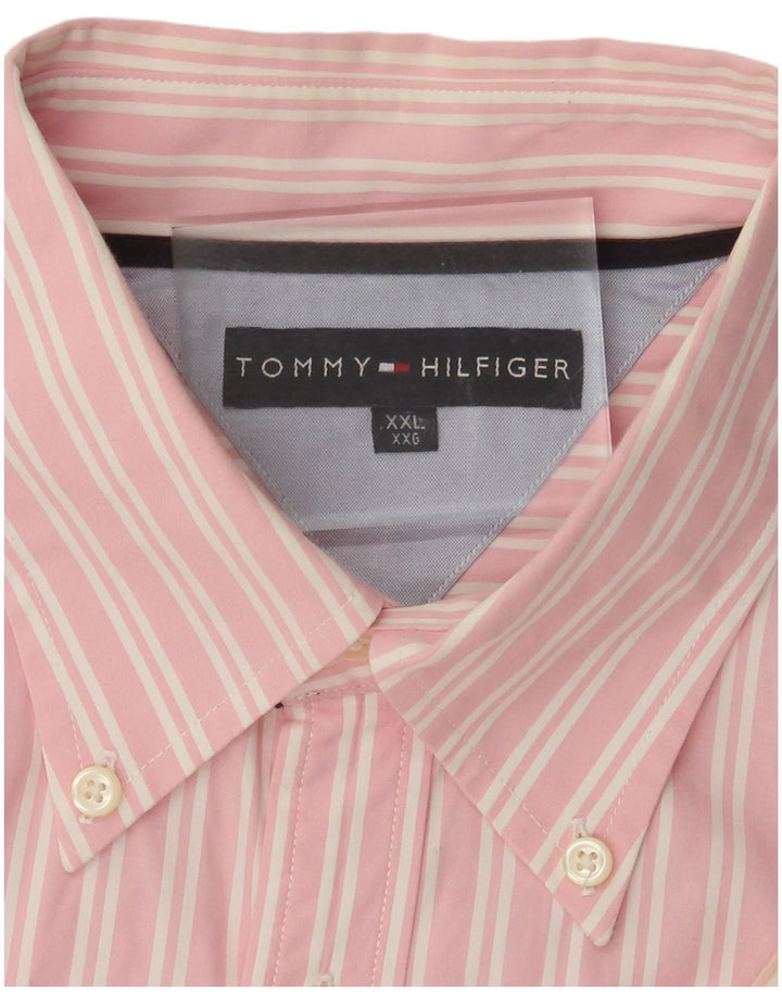 Tommy Hilfiger Mens Shirt 2XL Pink Pinstripe