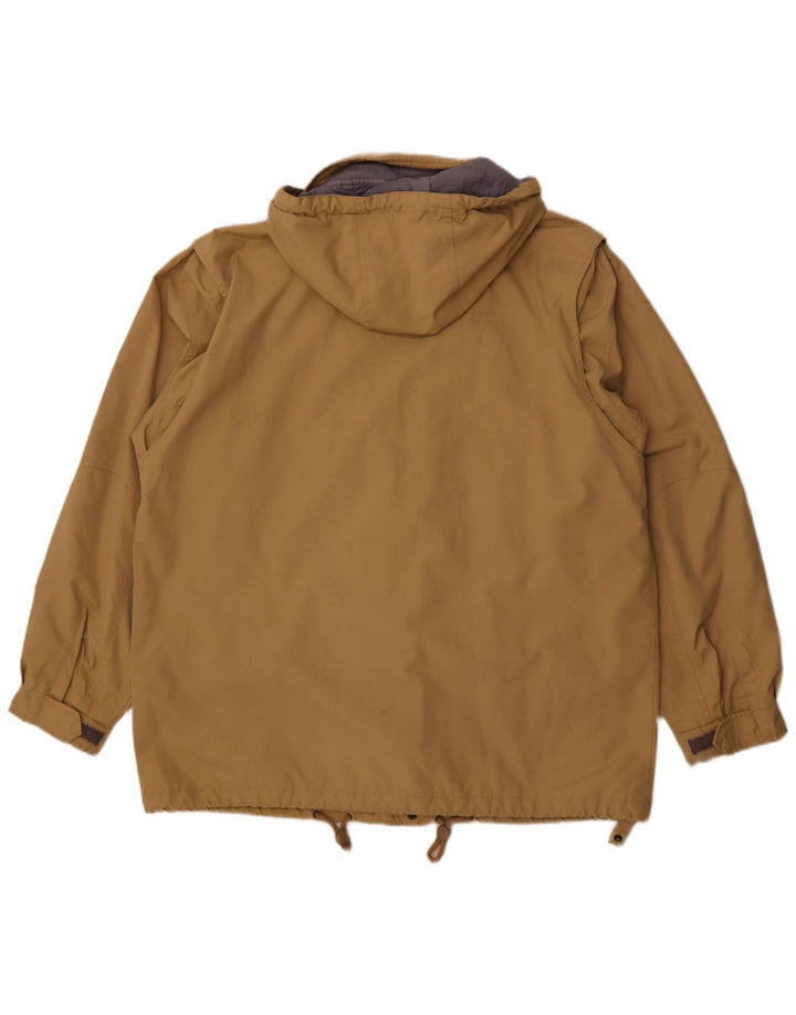 Fila Mens Hooded Windbreaker Jacket IT 52 XL Beige Polyester