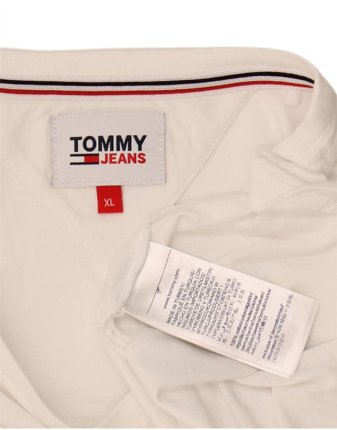 TOMMY HILFIGER Mens T-Shirt Top XL White Cotton