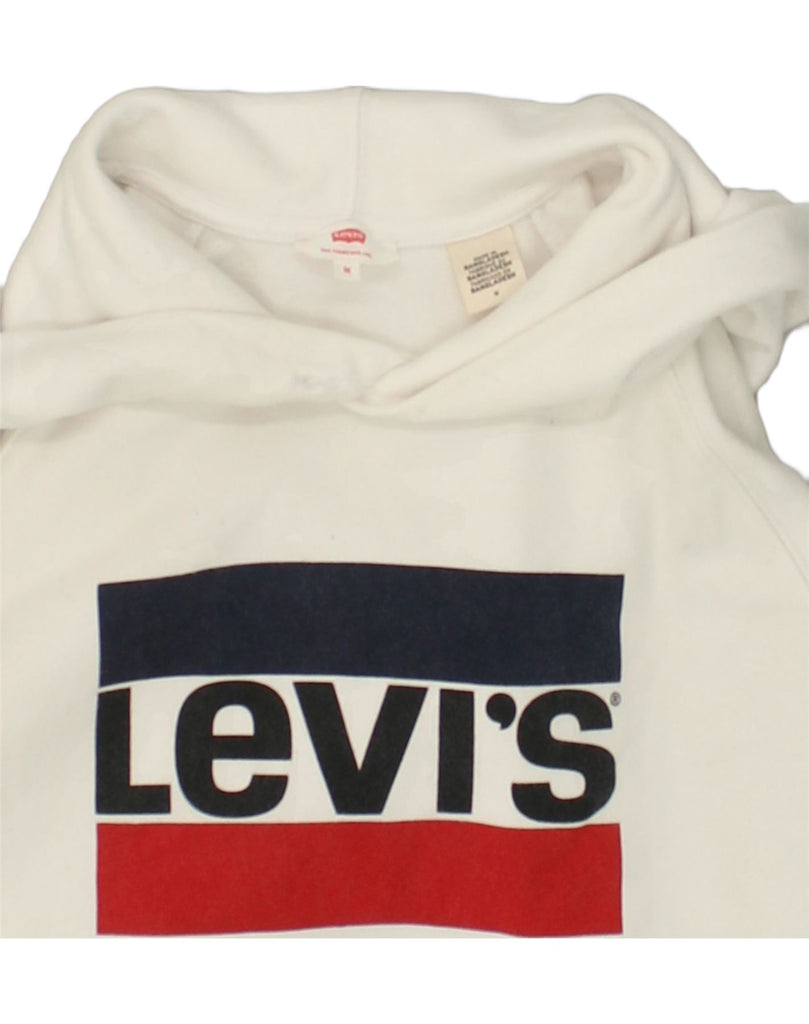 LEVI'S Mens Graphic Hoodie Jumper Medium White Cotton | Vintage Levi's | Thrift | Second-Hand Levi's | Used Clothing | Messina Hembry 