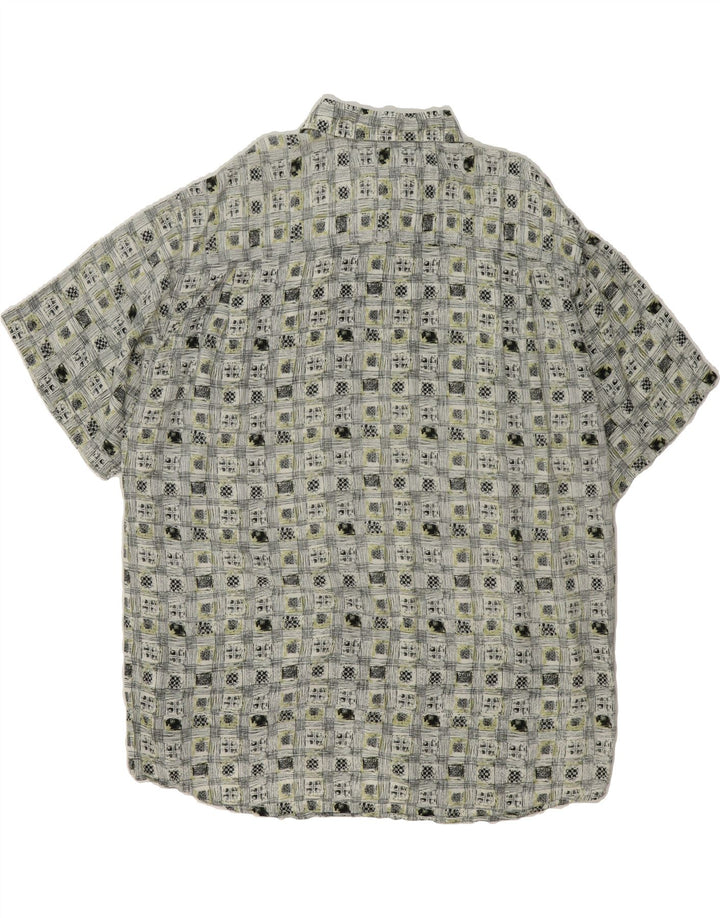 NEW ROADS Mens Short Sleeve Shirt 2XL Green Check Viscose Vintage New Roads and Second-Hand New Roads from Messina Hembry 