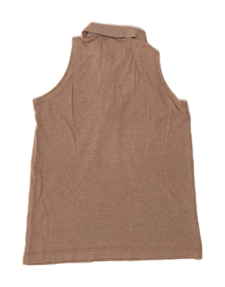 SERGIO TACCHINI Womens Sleeveless Polo Shirt IT 46 Large Brown Cotton Vintage Sergio Tacchini and Second-Hand Sergio Tacchini from Messina Hembry 