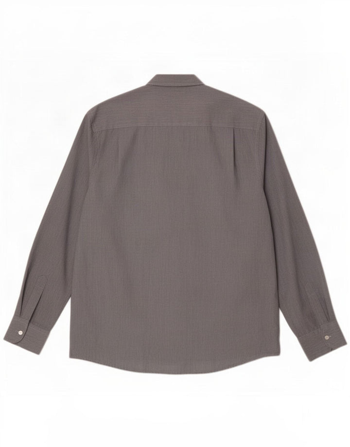 Pierre Cardin Mens Regular Fit Shirt XL Grey Pinstripe Polyester