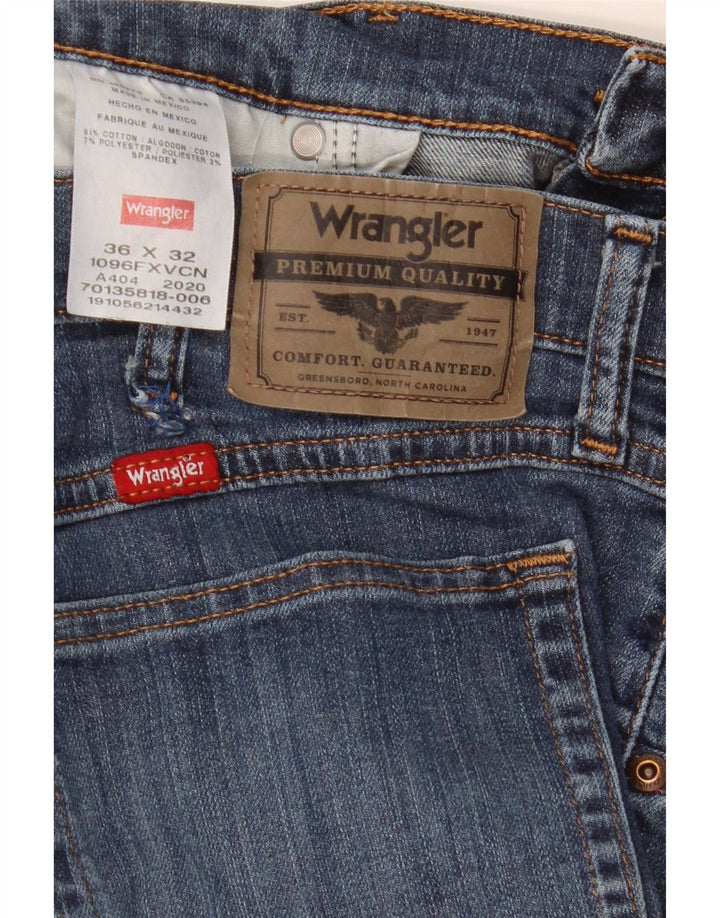 Wrangler Mens Straight Jeans W36 L32 Blue Cotton