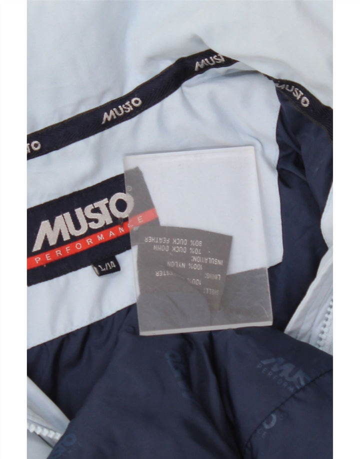 MUSTO Womens Padded Jacket UK 14 Large Blue Nylon