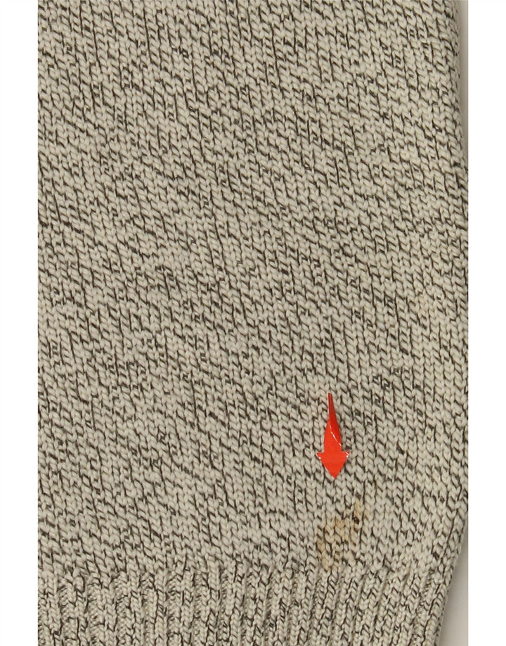 SUPERDRY Mens Crew Neck Jumper Sweater Large Beige Flecked Acrylic