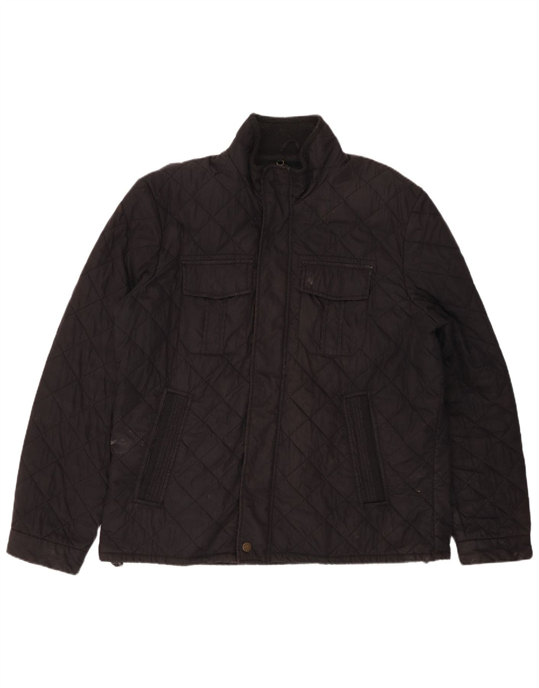 FAT FACE Mens Quilted Jacket UK 40 Large Black