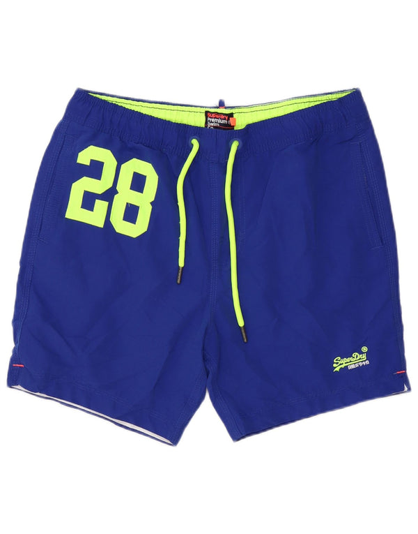 Superdry Mens Graphic Swimming Shorts Large  Blue Polyester