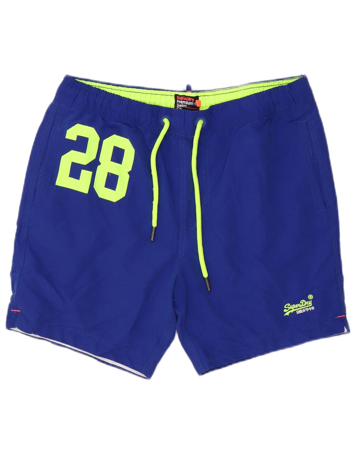 Superdry Mens Graphic Swimming Shorts Large  Blue Polyester