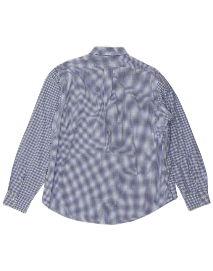 POLO RALPH LAUREN Mens Custom Fit Shirt XL Blue Gingham Cotton