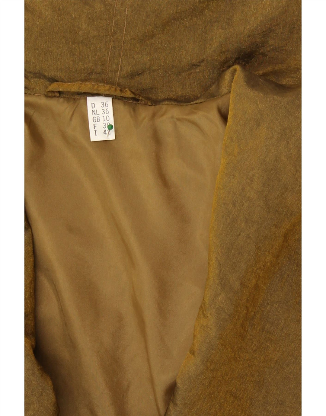 Vintage Womens Oversized Raincoat UK 10 Small Gold