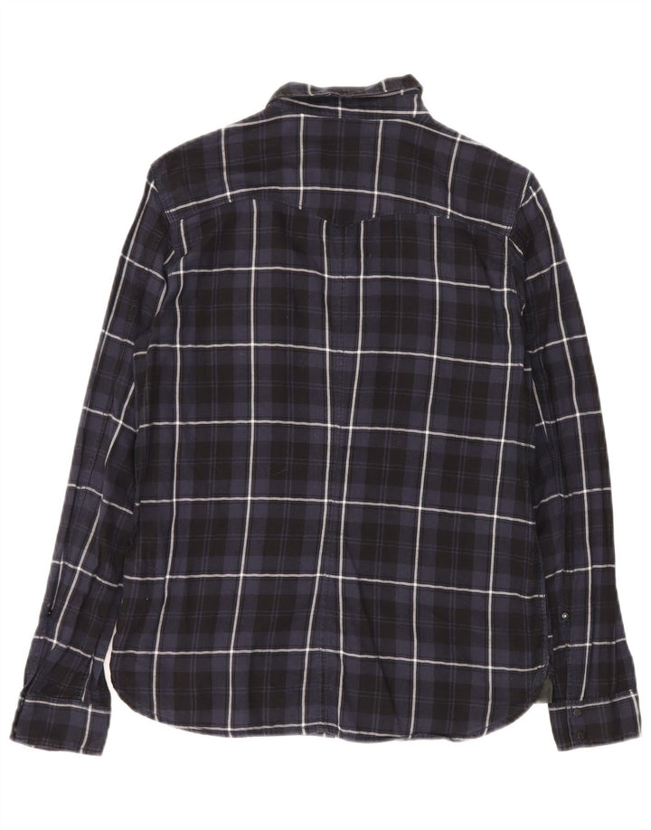 G-STAR Mens Checked  Flannel Shirt Medium Navy Blue Check Cotton