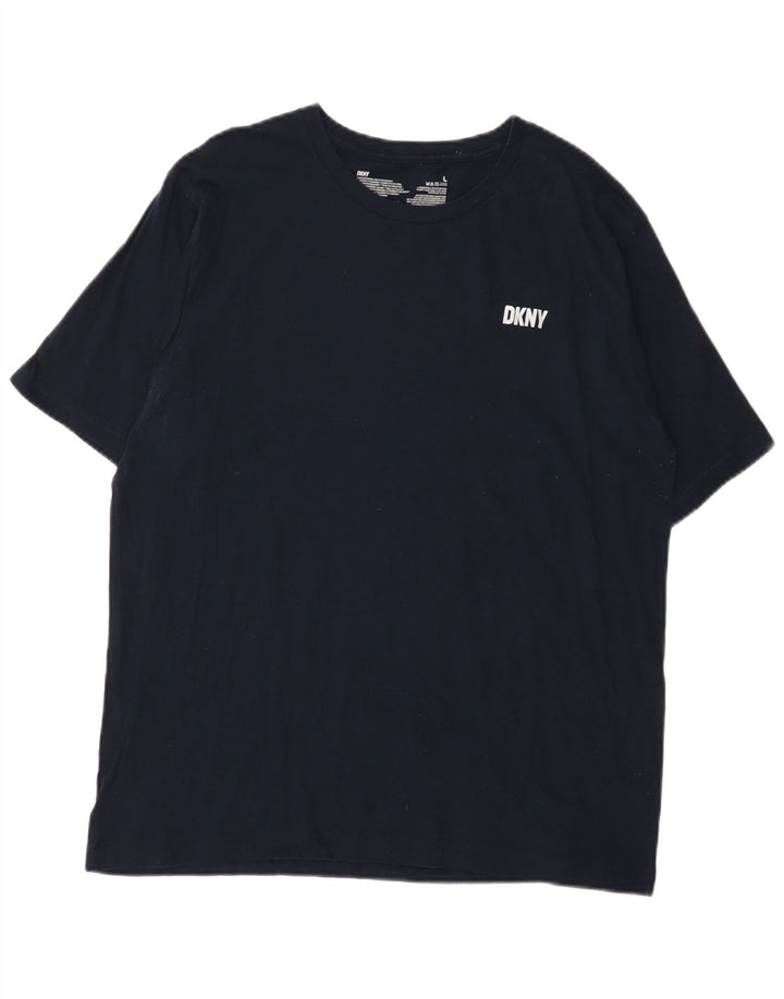 Dkny Mens T-Shirt Top Large Navy Blue Cotton