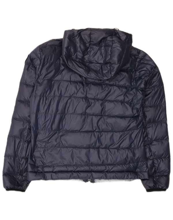 Blauer Womens Hooded Padded Jacket UK 16 Large Navy Blue Polyamide