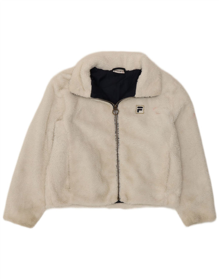 Fila Girls Crop Graphic Fleece Jacket 11-12 Years White