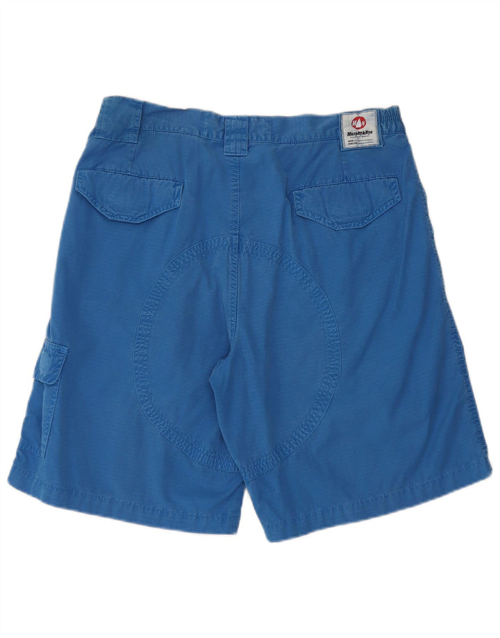 Murphy & Nye Mens Cargo Shorts W34 Large Blue Cotton