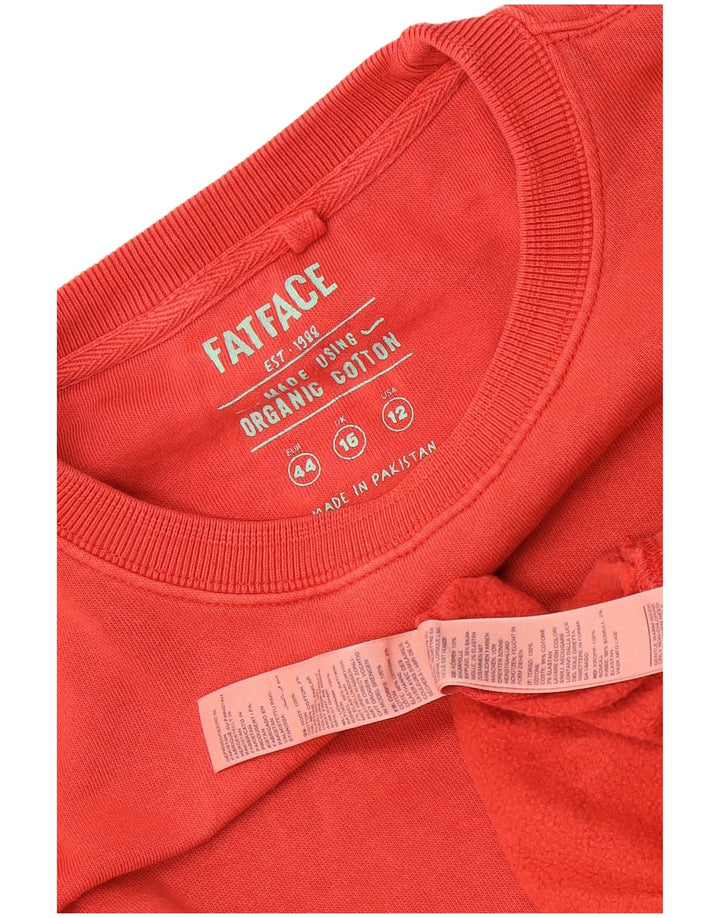 Fat Face Womens Oversized Sweatshirt Jumper UK 16 Large Red Cotton