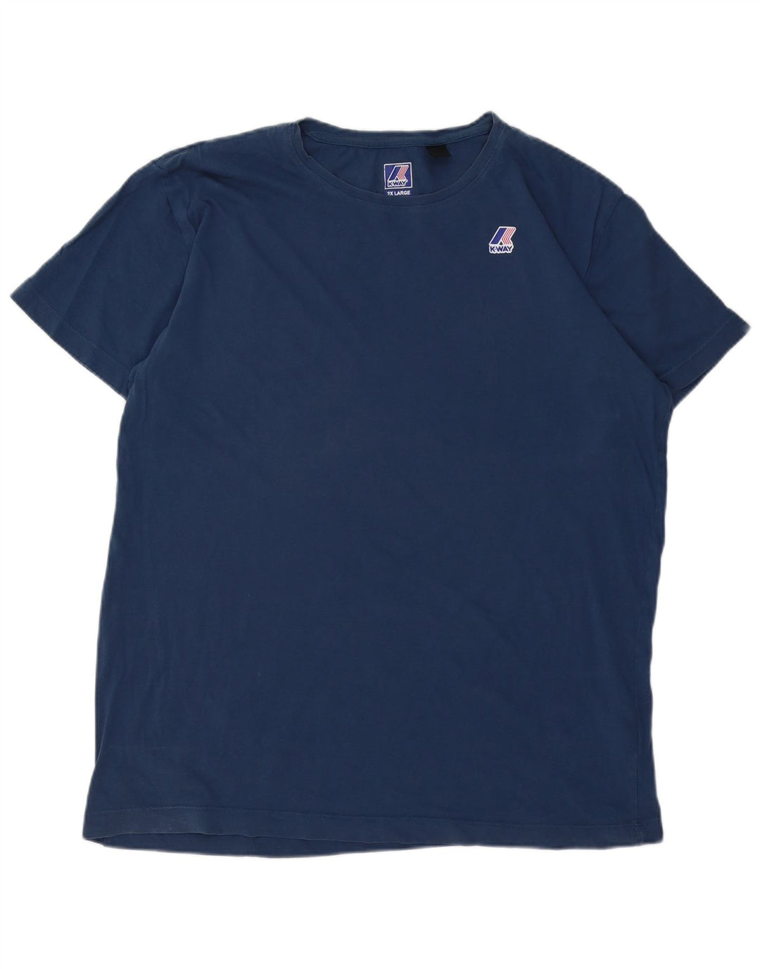 K-WAY Mens T-Shirt Top 2XL Navy Blue Cotton