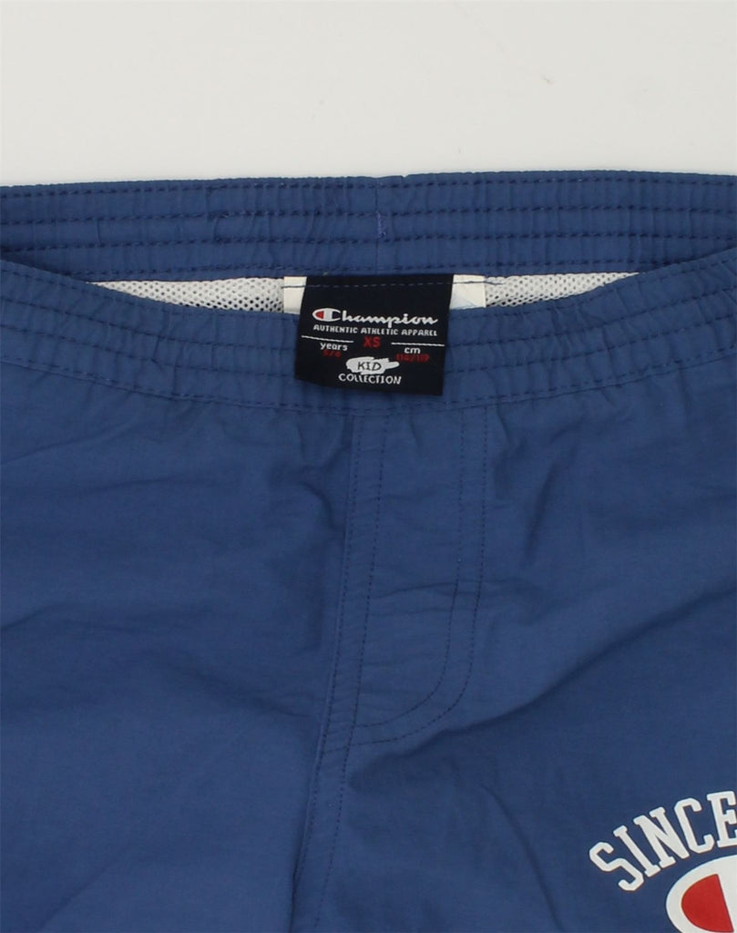 CHAMPION Boys Sport Shorts 5-6 Years XS Blue Polyamide | Vintage Champion | Thrift | Second-Hand Champion | Used Clothing | Messina Hembry 