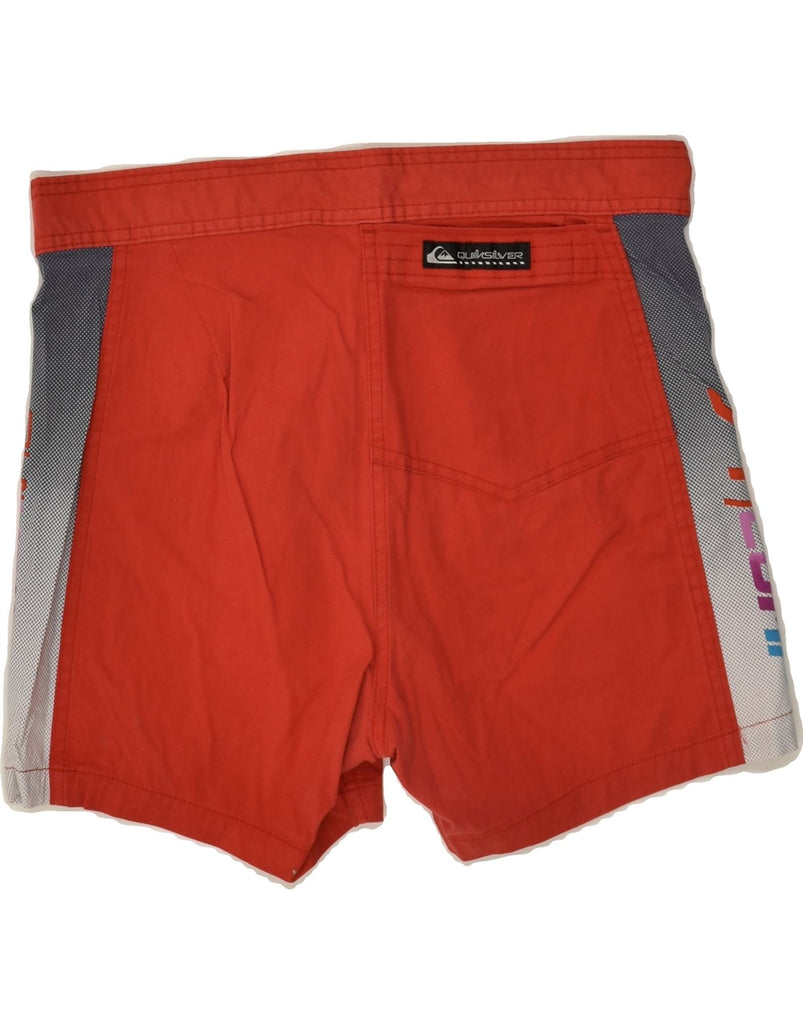 QUIKSILVER Mens Graphic Casual Shorts W35 Large Red Colourblock Cotton | Vintage Quiksilver | Thrift | Second-Hand Quiksilver | Used Clothing | Messina Hembry 