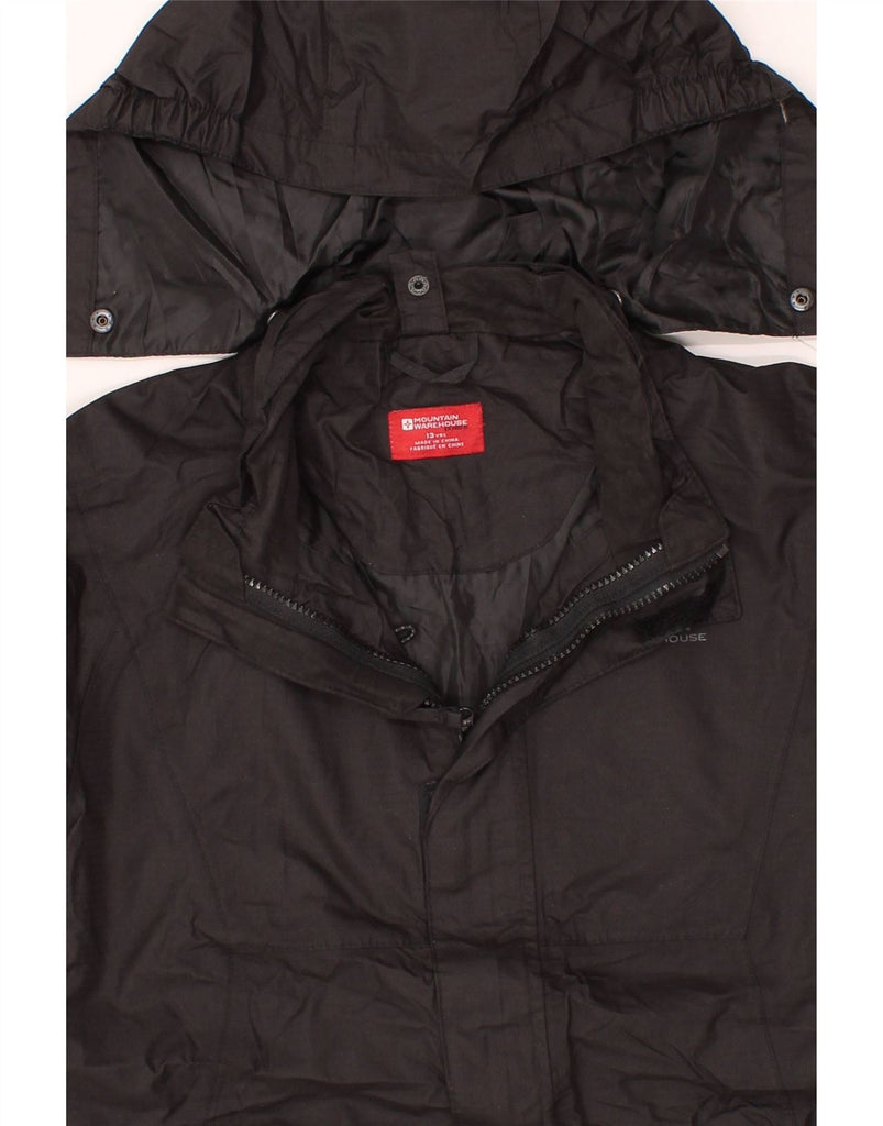 MOUNTAIN WAREHOUSE Boys Hooded Windbreaker Jacket 12-13 Years Black Vintage Mountain Warehouse and Second-Hand Mountain Warehouse from Messina Hembry 