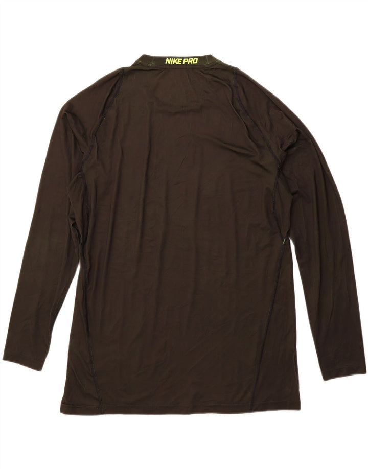 NIKE Mens Grant Fit Top Long Sleeve Large Green Polyester