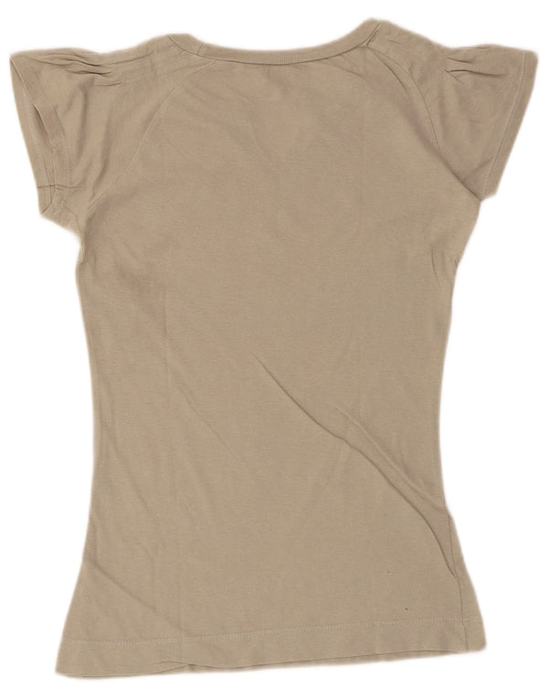 Hard Rock Cafe Womens Graphic T-Shirt Top UK 8 Small Grey Butterfly