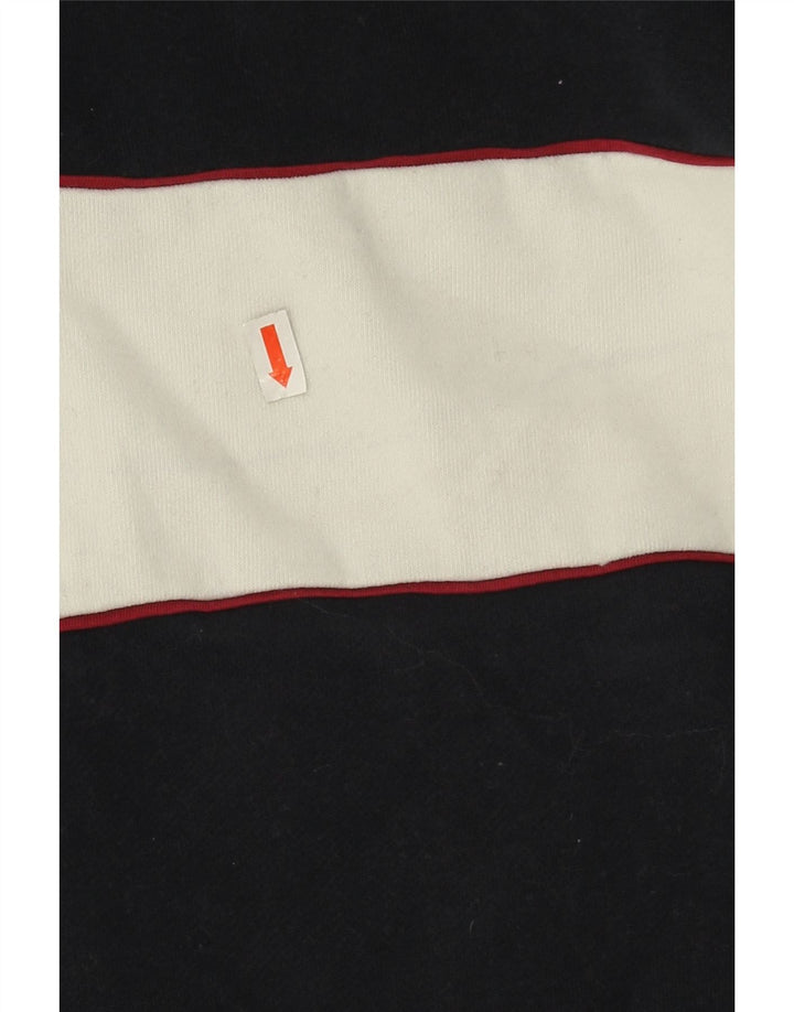 Marks & Spencer Mens Zip Neck Sweatshirt Jumper Small Navy Blue Colourblock