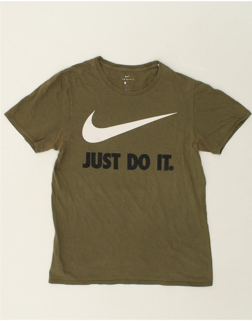 NIKE Mens Graphic T-Shirt Top Small Khaki Cotton | Vintage Nike | Thrift | Second-Hand Nike | Used Clothing | Messina Hembry 