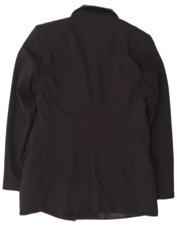 Zara Womens Double Breasted Blazer Jacket UK 18 XL Black Polyester