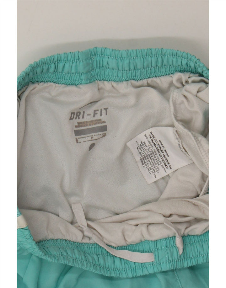 Nike Womens Dri Fit Sport Shorts UK 8 Small Turquoise Polyester