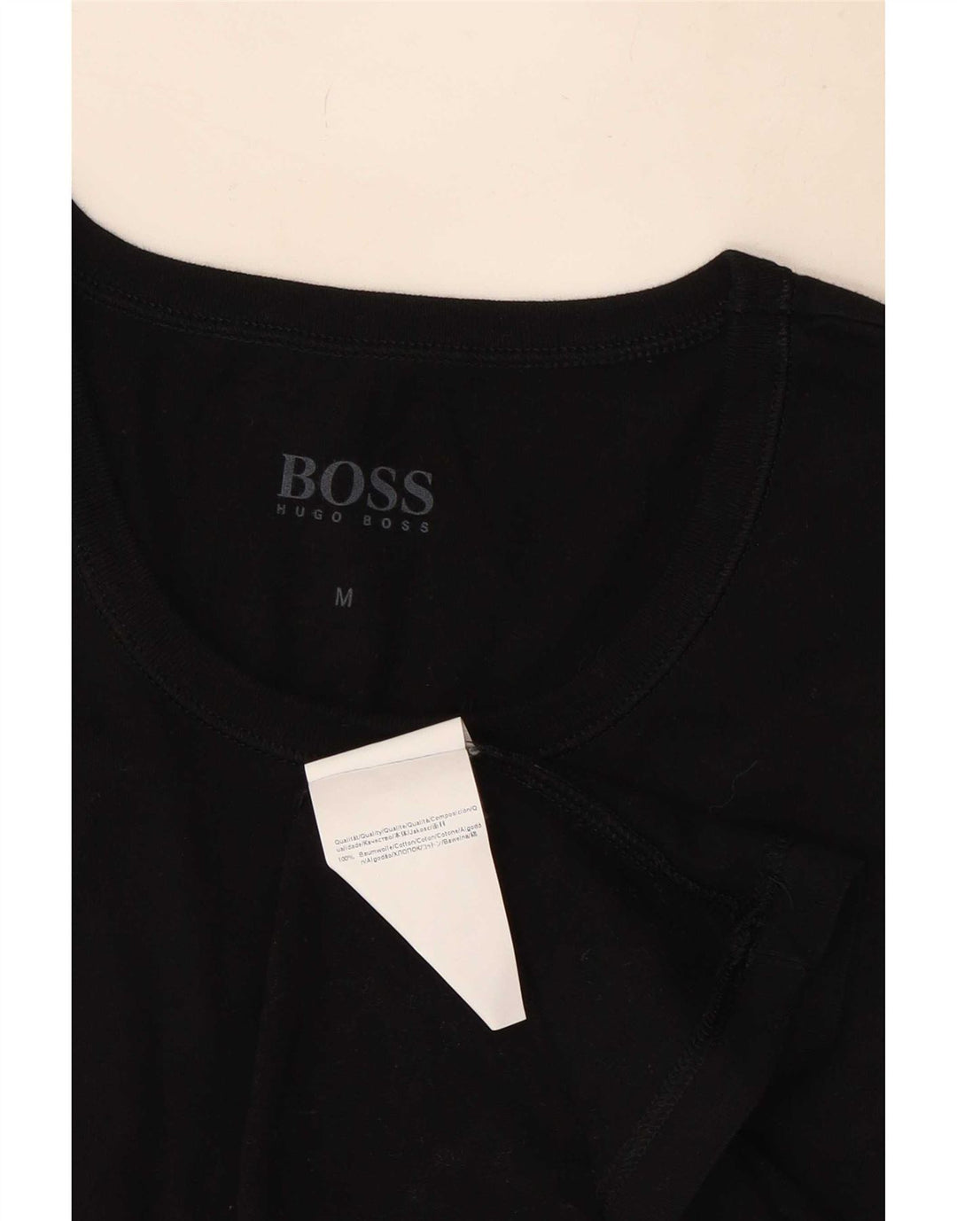 Hugo Boss Mens T-Shirt Top Medium Black Cotton