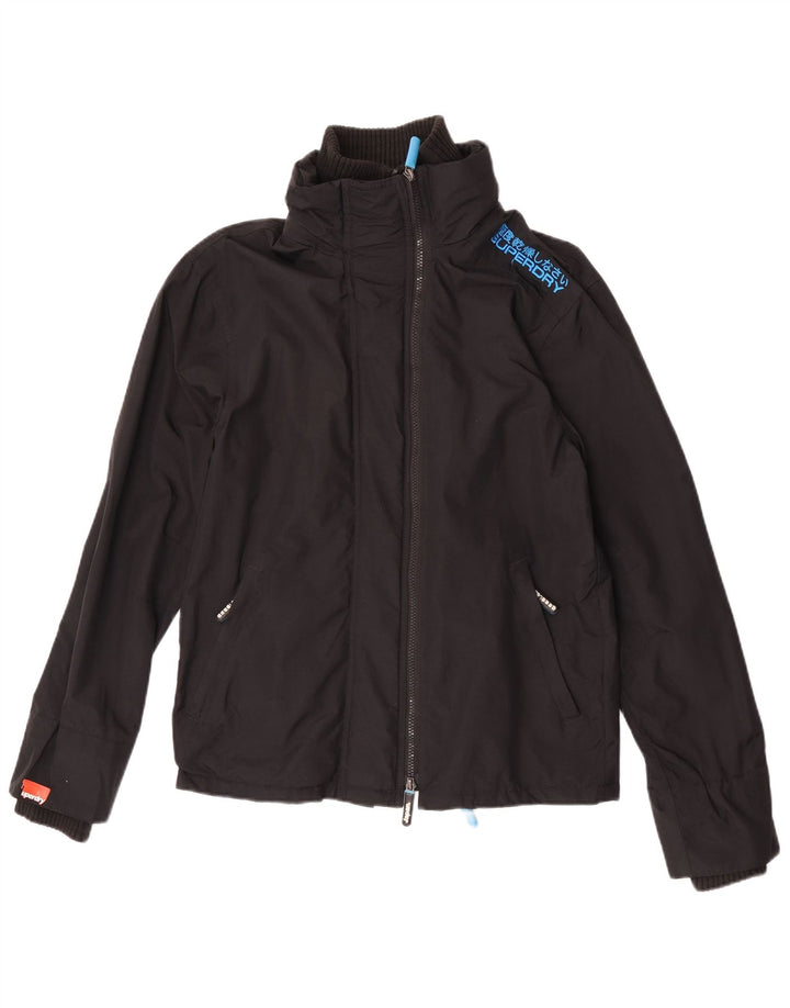 Superdry Mens The Windcheater Windbreaker Jacket UK 36 Small Black Nylon