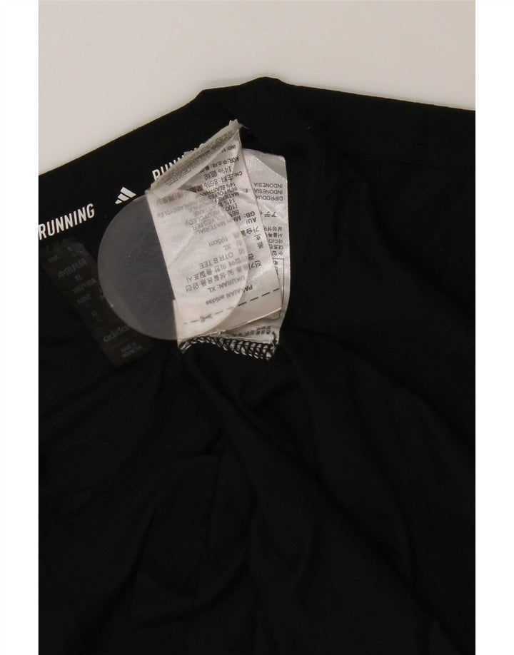 Adidas Mens Running T-Shirt Top Large Black Polyester