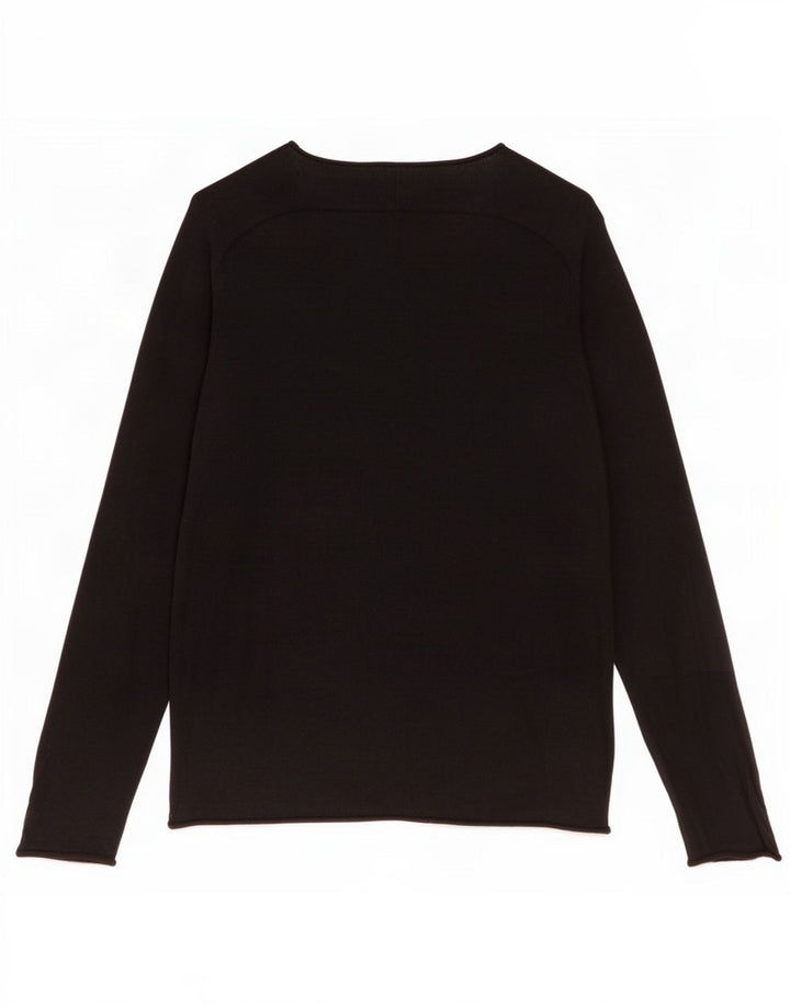 Cos Womens Boat Neck Jumper Sweater UK 14 Medium Black Wool