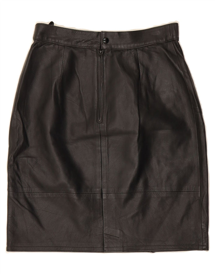 VINTAGE Womens Leather Skirt IT 40 Small W28  Black Leather Vintage Vintage and Second-Hand Vintage from Messina Hembry 
