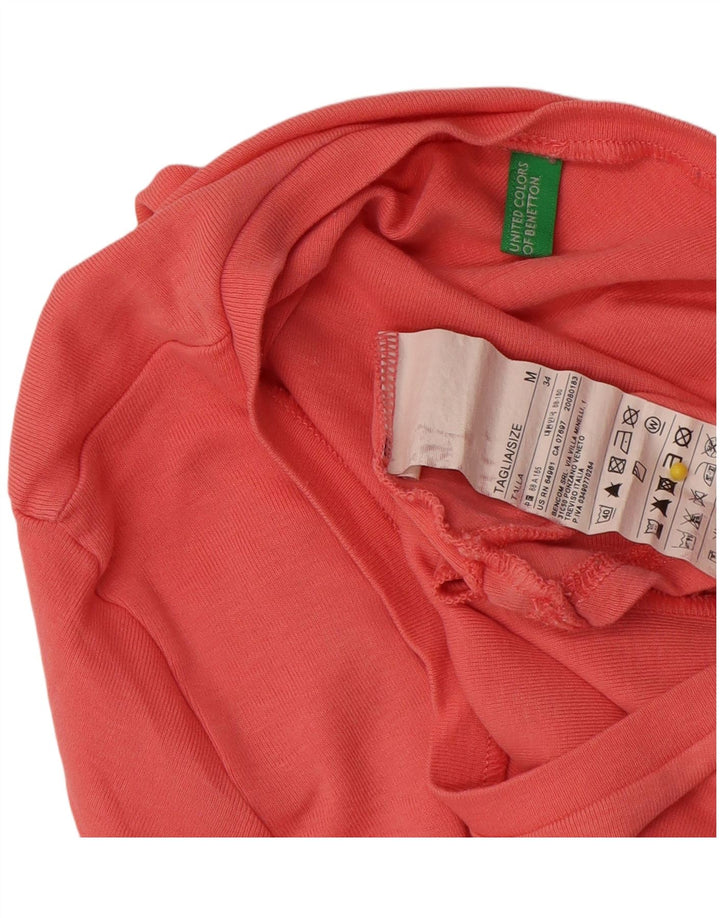 Benetton Womens T-Shirt Top UK 12 Medium Pink Cotton