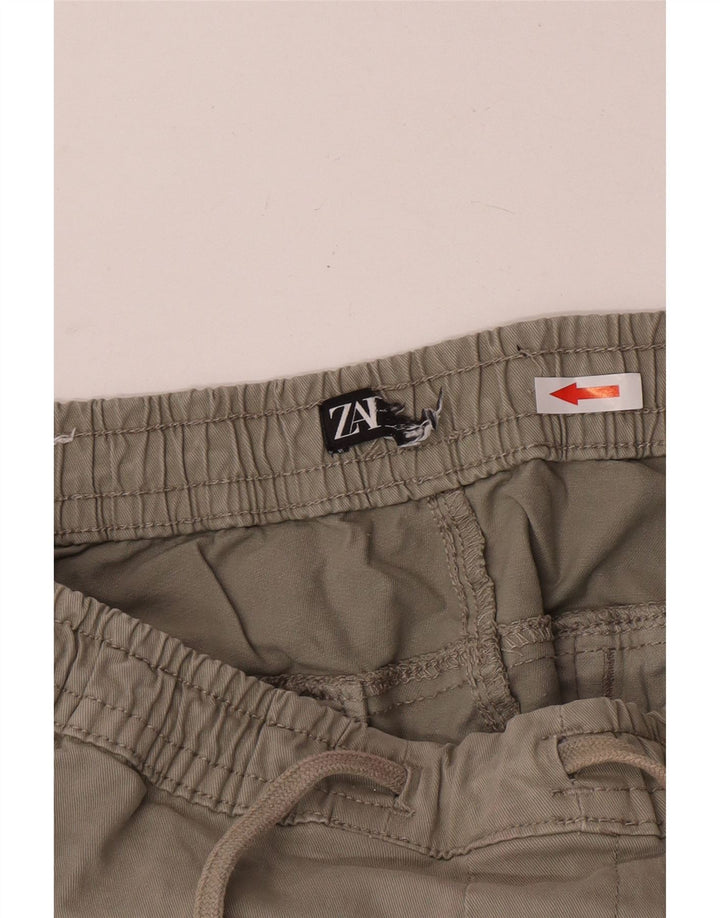 Zara Mens Joggers Cargo Trousers W30 L27 Grey Cotton