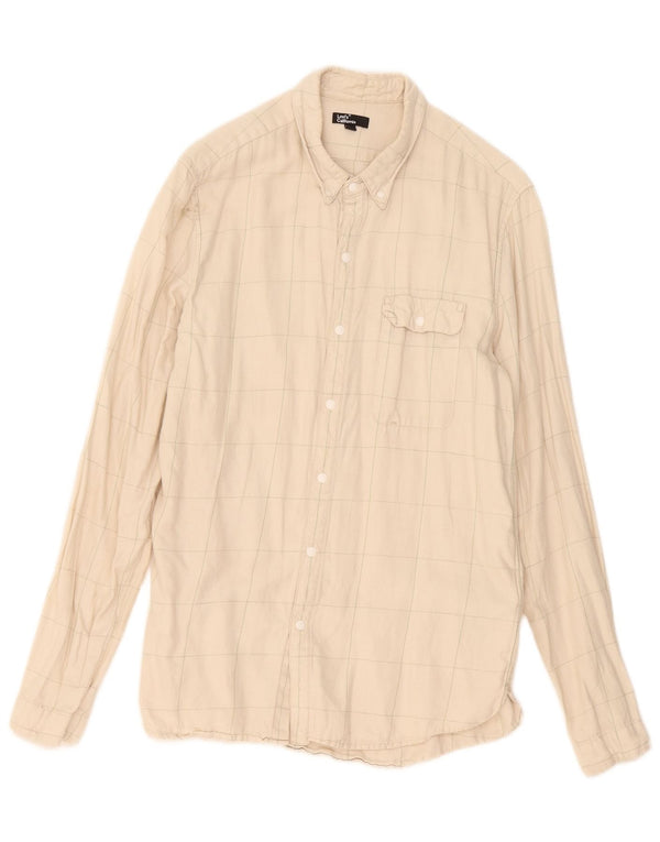 Levi's Mens Shirt Medium Beige Check Cotton