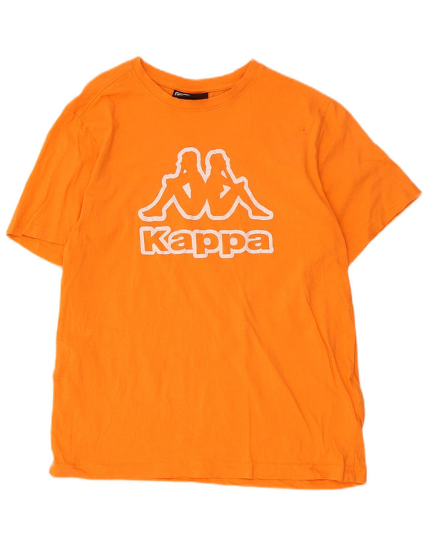 Kappa Womens Graphic T-Shirt Top UK 14 Medium Orange Cotton